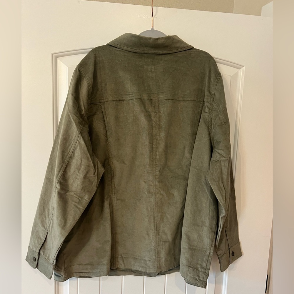 Size 3X- Corduroy shirt jacket/ sage green- New! - Picture 2 of 6